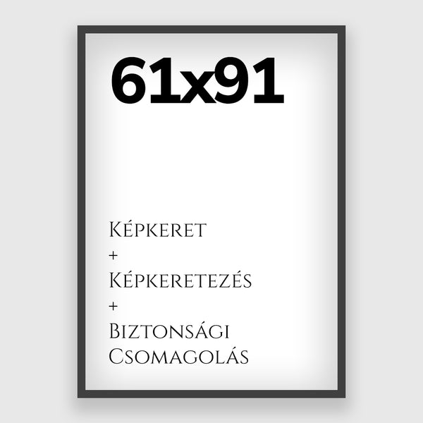 61x91cm Képkeret - Festett Fekete Fa